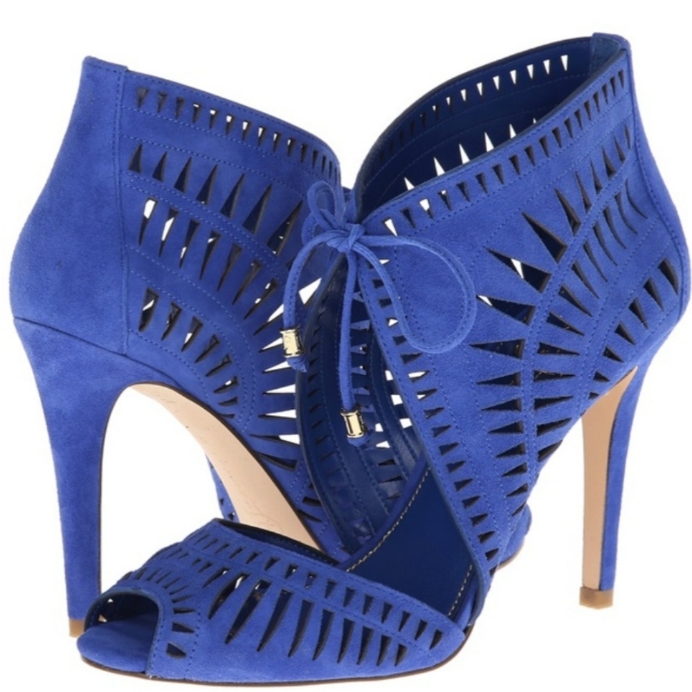 Ivanka Trump Delfino blue sandal heels